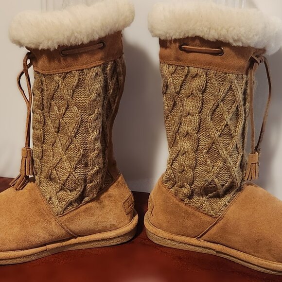 Lugz, Women's, Girls, Suede Boots, Size 6, Tan, SheepSkin Lining, Warm ,Mid - Picture 4 of 7